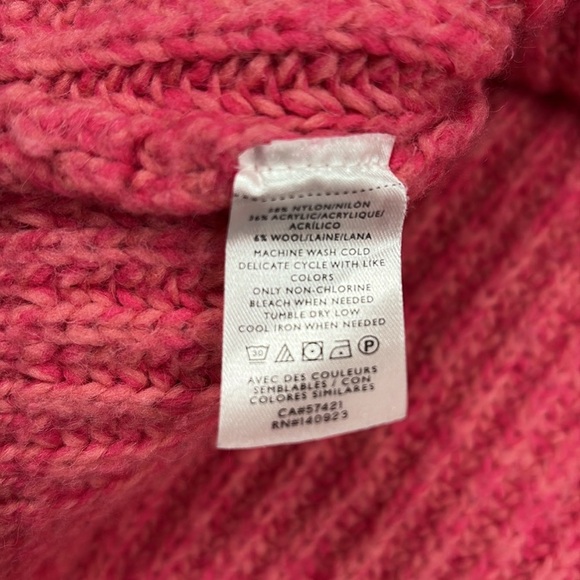 Ann Taylor LOFT Chunky Cable Knit Crewneck Pullover Sweater Pink 20/22 - Picture 8 of 8
